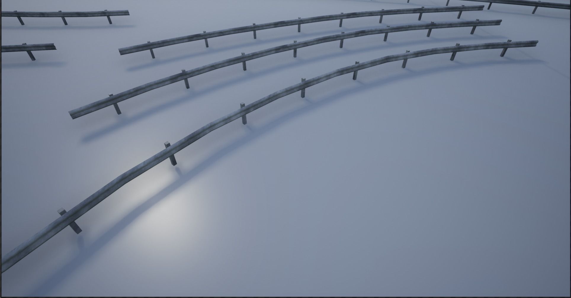 Modular Highway Protective Barriers Low-poly 3D model_13