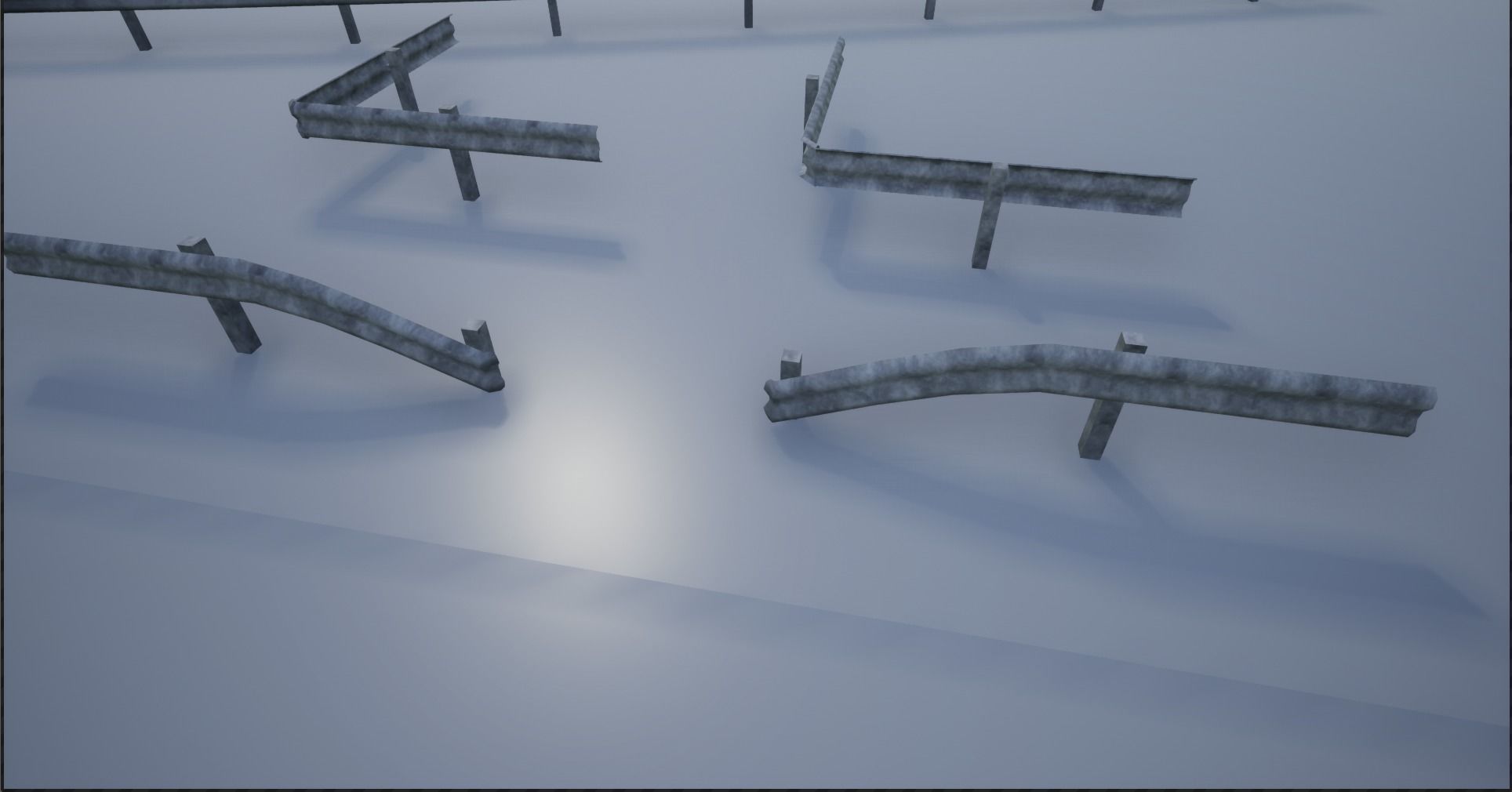Modular Highway Protective Barriers Low-poly 3D model_19