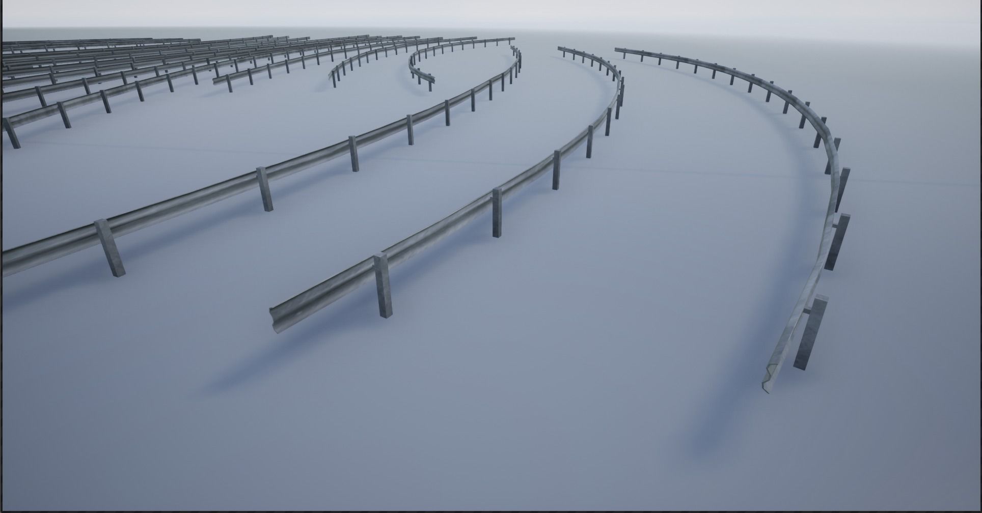 Modular Highway Protective Barriers Low-poly 3D model_7
