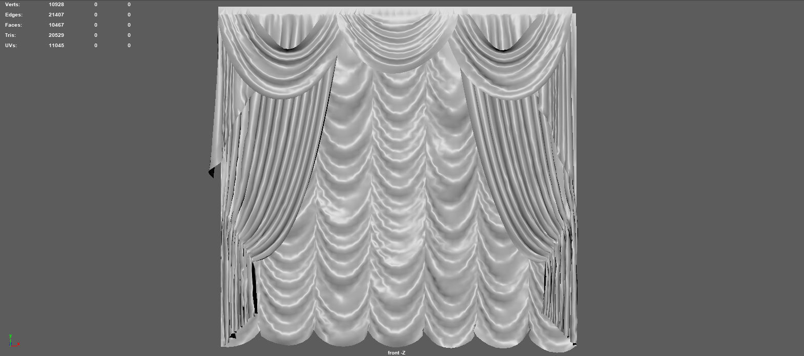 CURTAINS 3 curtain Low-poly 3D model_3