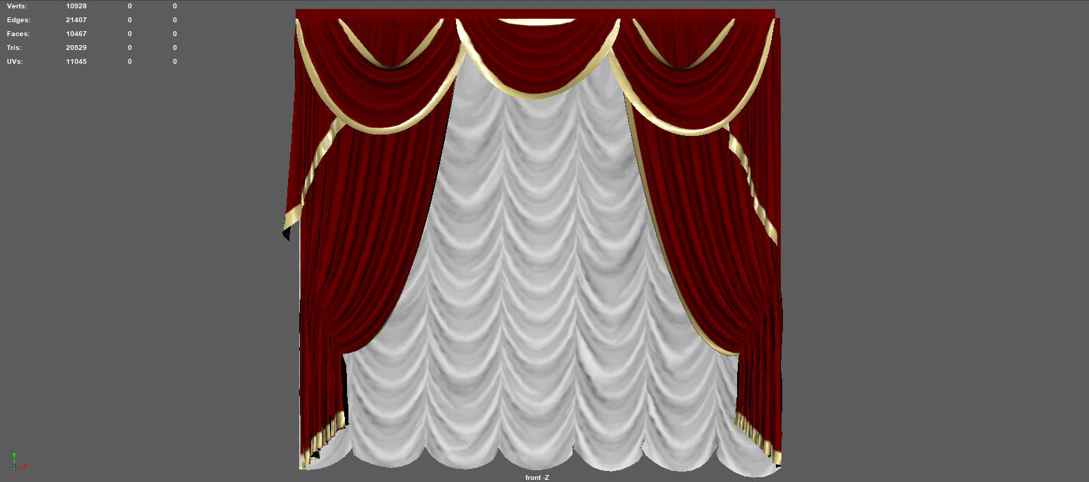 CURTAINS 3 curtain Low-poly 3D model_2