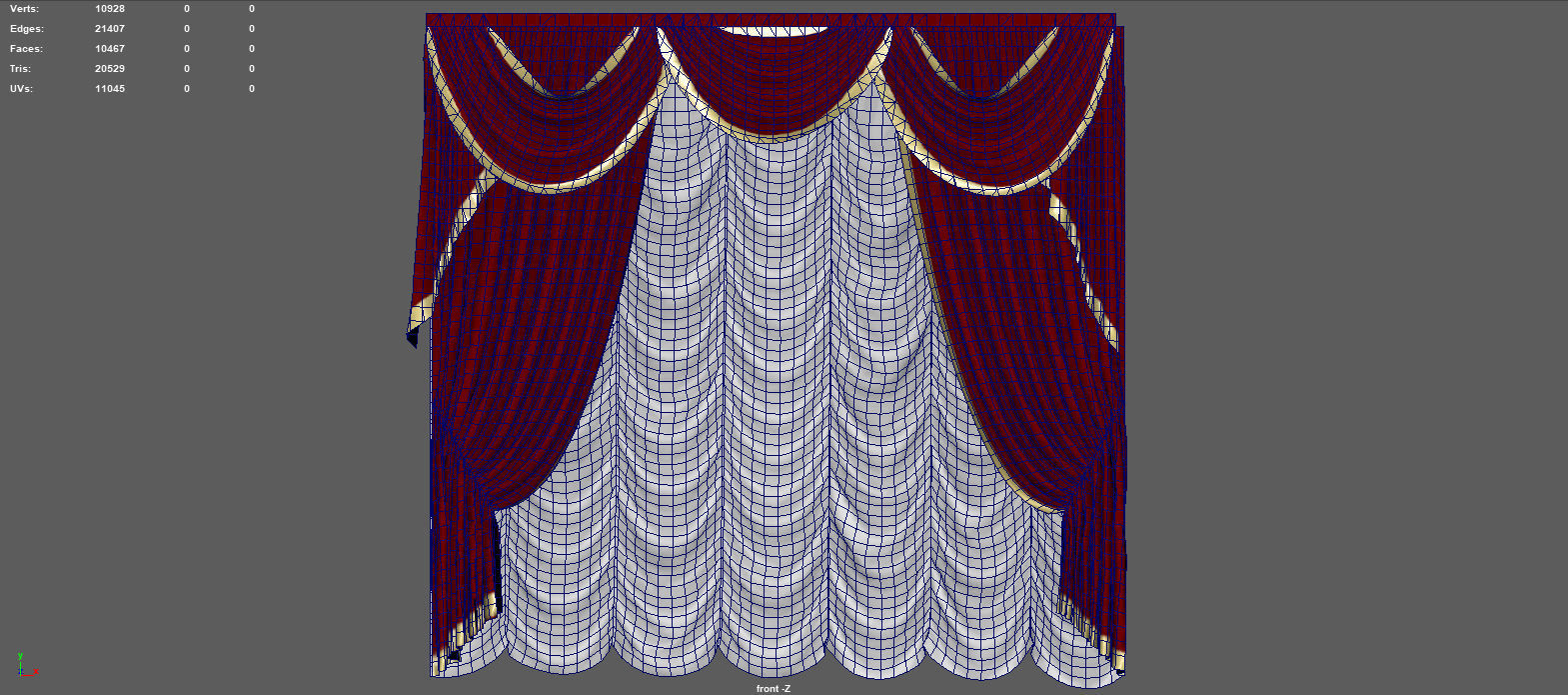CURTAINS 3 curtain Low-poly 3D model_5