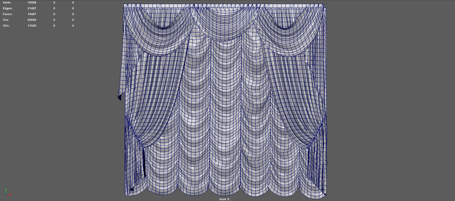 CURTAINS 3 curtain Low-poly 3D model_4