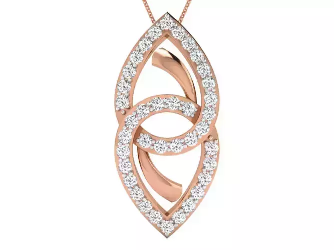 Women pendant-earrings set 3dm stl render detail