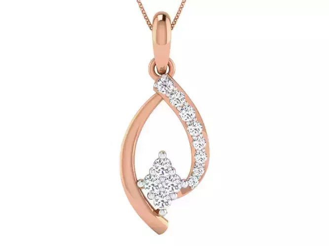 Women pendant-earrings set 3dm stl render detail