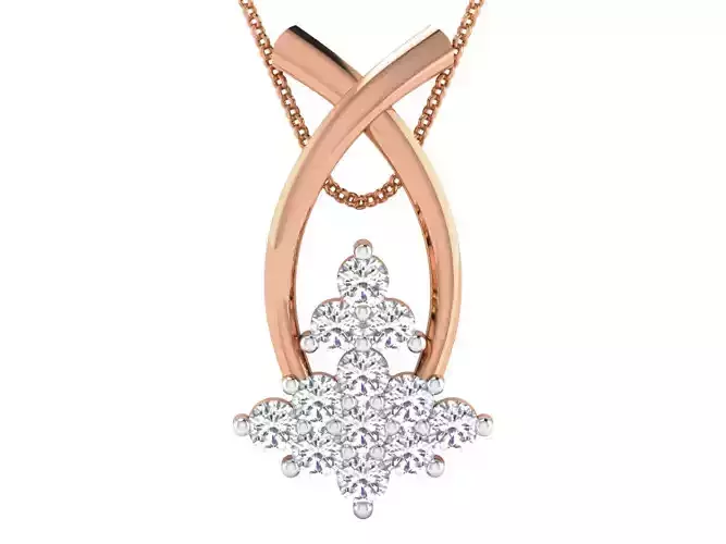 Women pendant-earrings set 3dm stl render detail