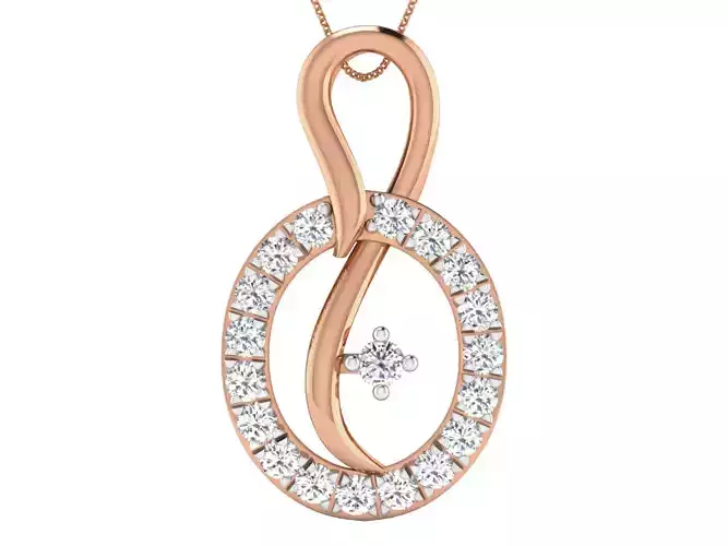 Women pendant-earrings set 3dm stl render detail