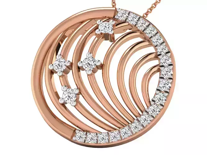 Women pendant-earrings set 3dm stl render detail