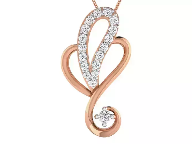 Women pendant-earrings set 3dm render detail