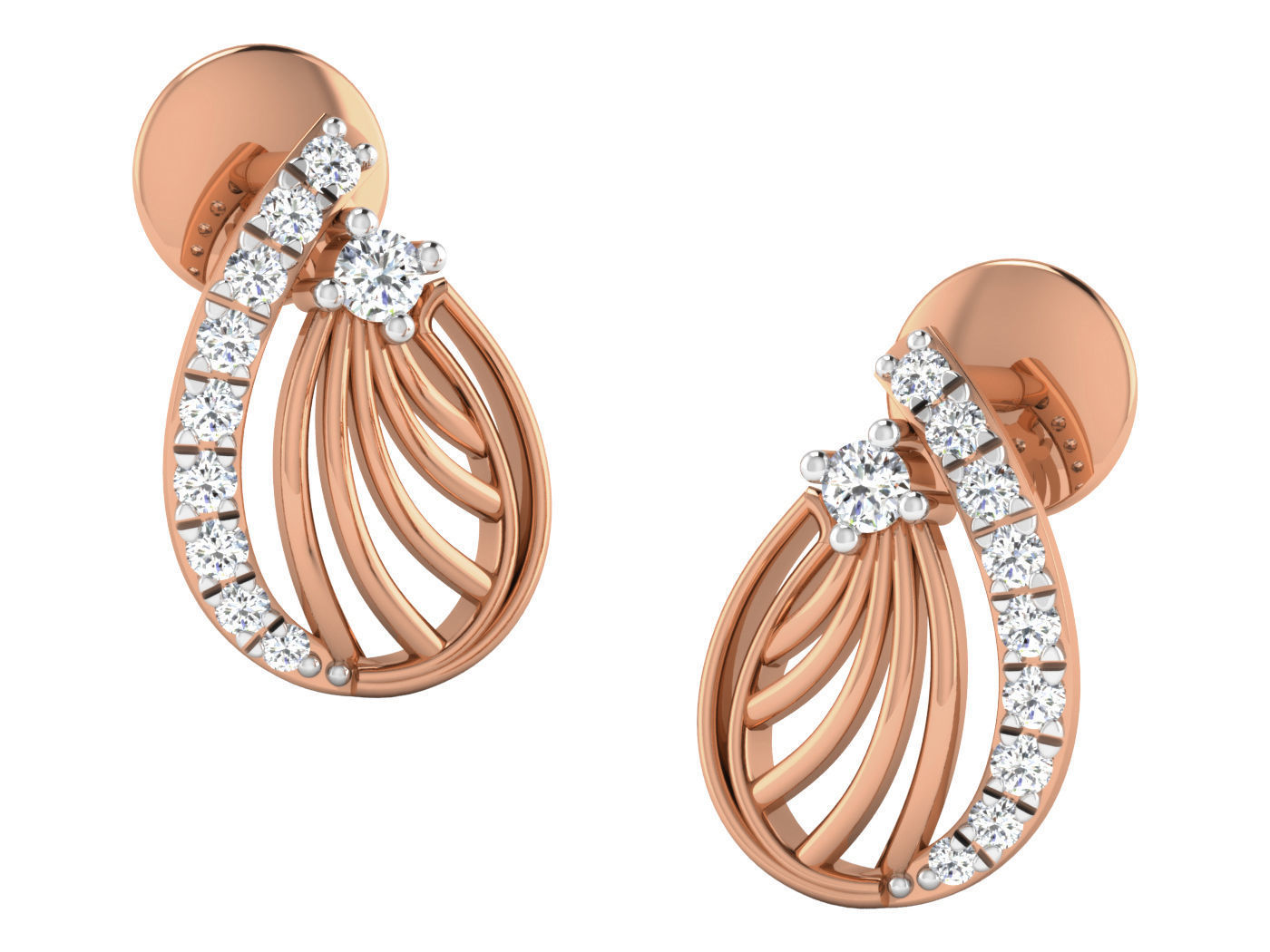 Women pendant-earrings set 3dm stl render detail 3D print model_7