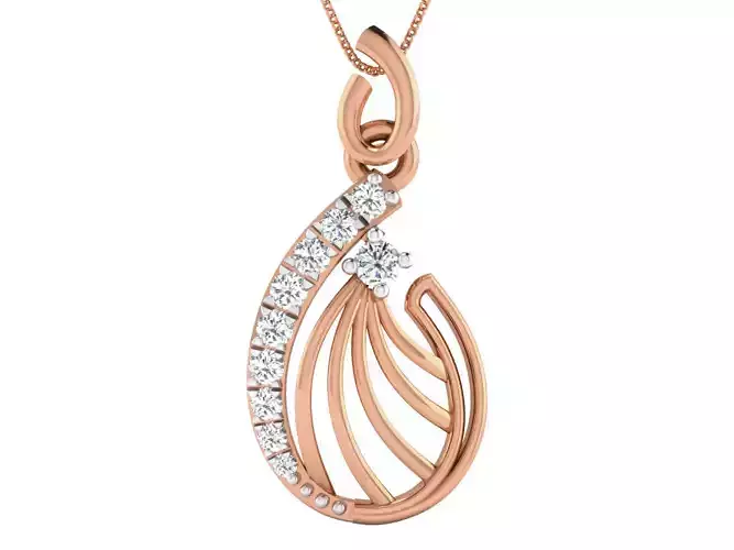 Women pendant-earrings set 3dm stl render detail