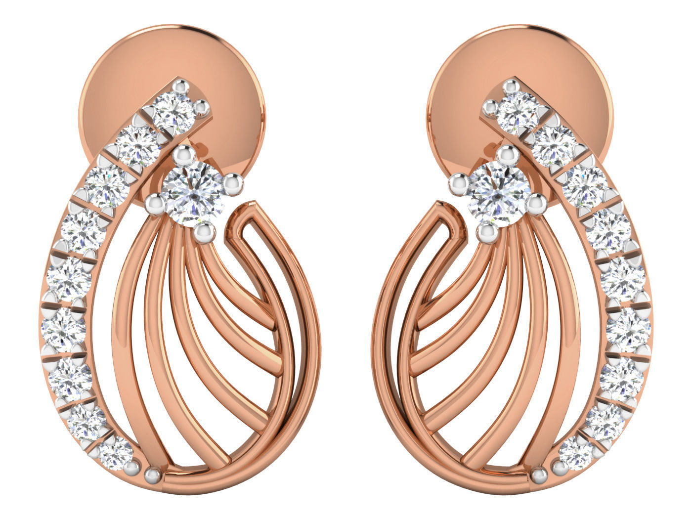 Women pendant-earrings set 3dm stl render detail 3D print model_8