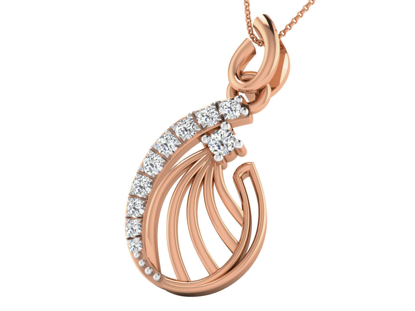 Women pendant-earrings set 3dm stl render detail 3D print model_6