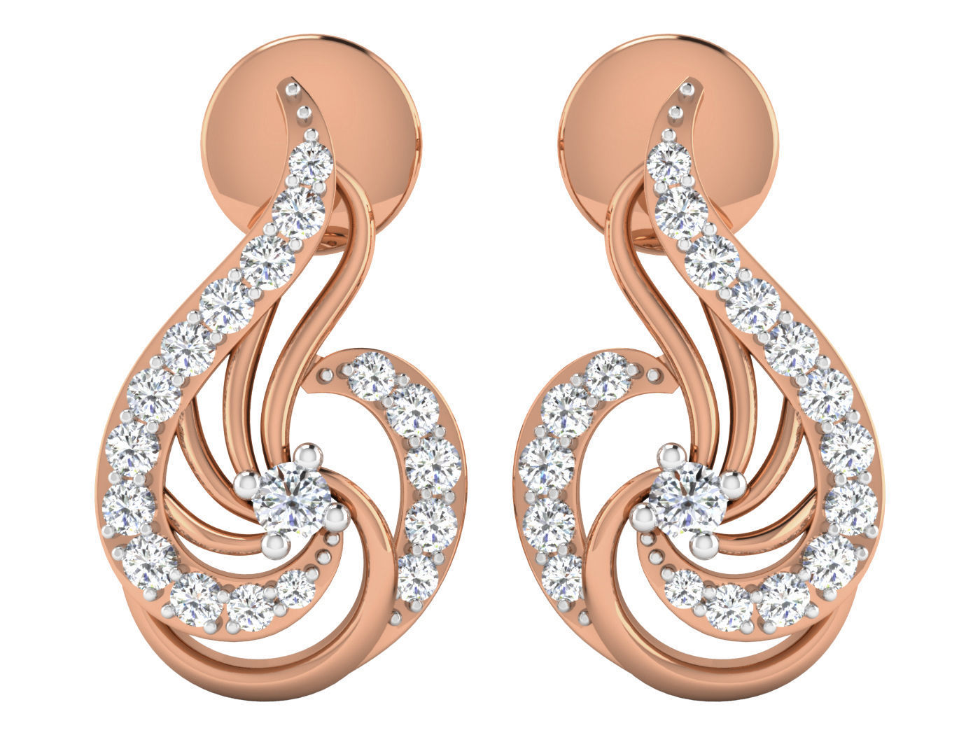 Women pendant-earrings set 3dm stl render detail 3D print model_8