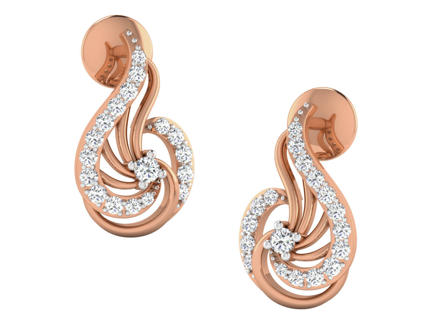 Women pendant-earrings set 3dm stl render detail 3D print model_7
