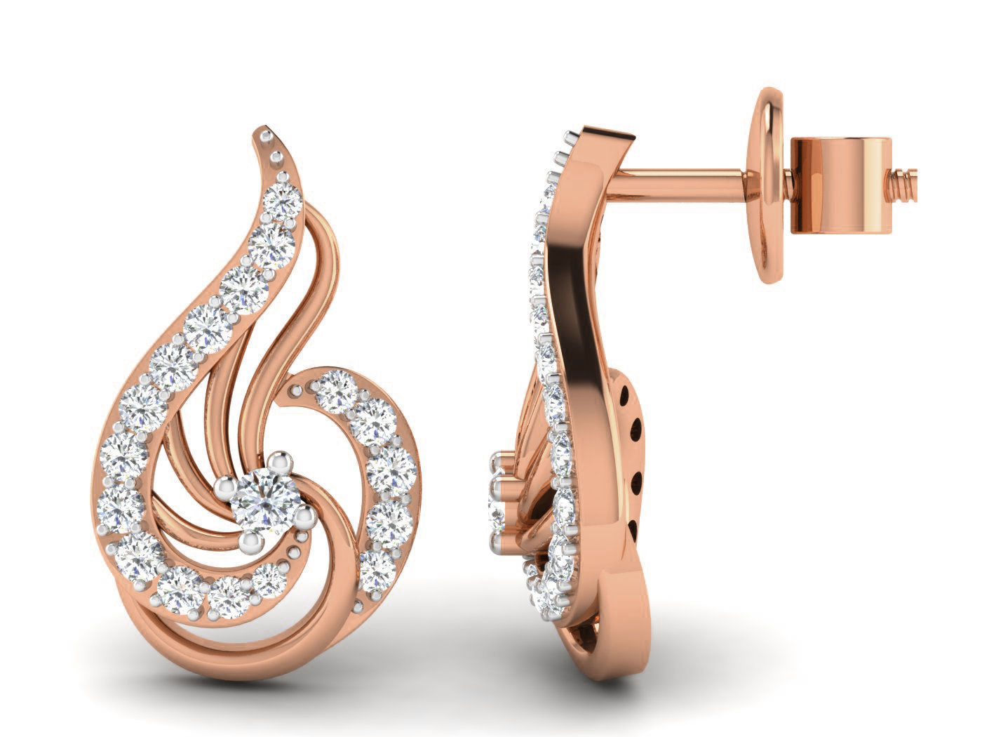 Women pendant-earrings set 3dm stl render detail 3D print model_2