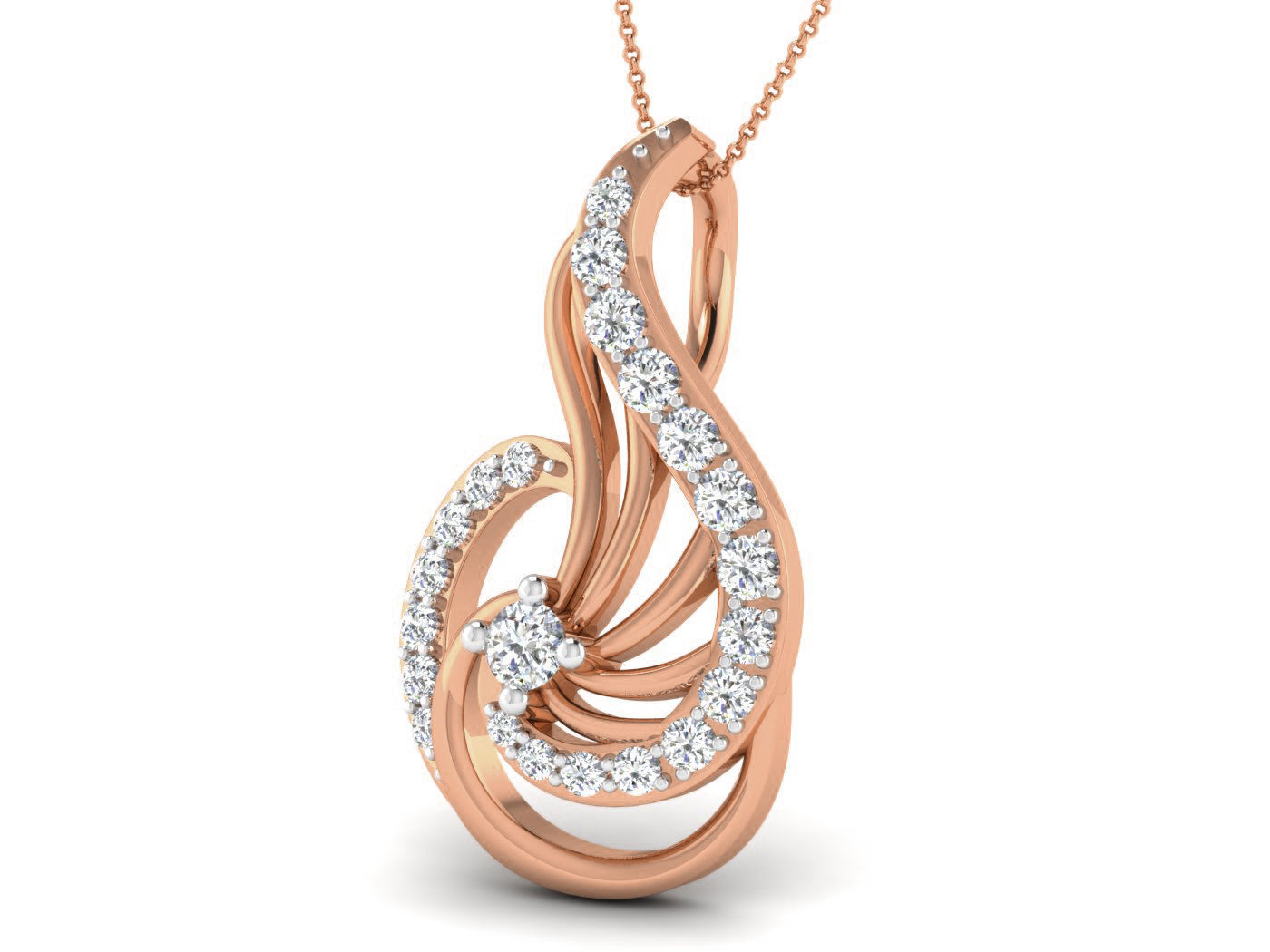 Women pendant-earrings set 3dm stl render detail 3D print model_3