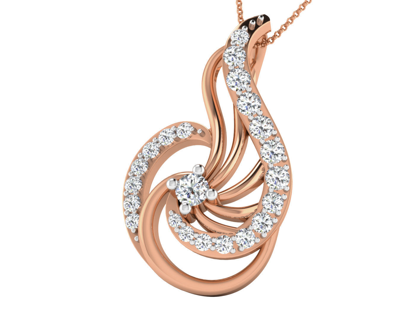 Women pendant-earrings set 3dm stl render detail 3D print model_6