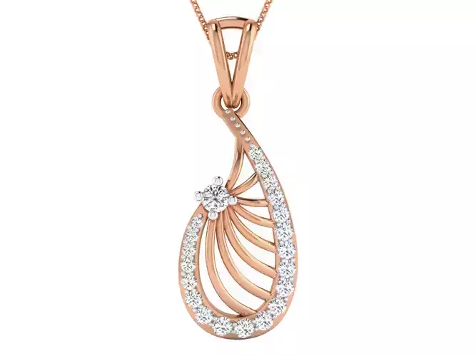 Women pendant-earrings set 3dm stl render detail