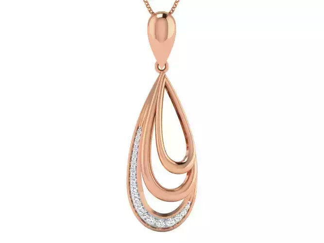 Women pendant-earrings set 3dm stl render detail