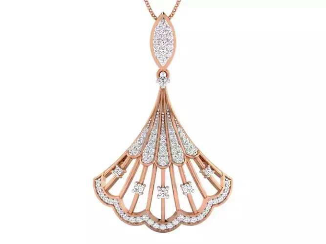 Women pendant-earrings set 3dm stl render detail