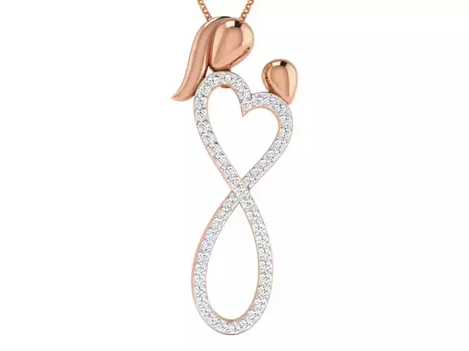 Women pendant-earrings set 3dm stl render detail