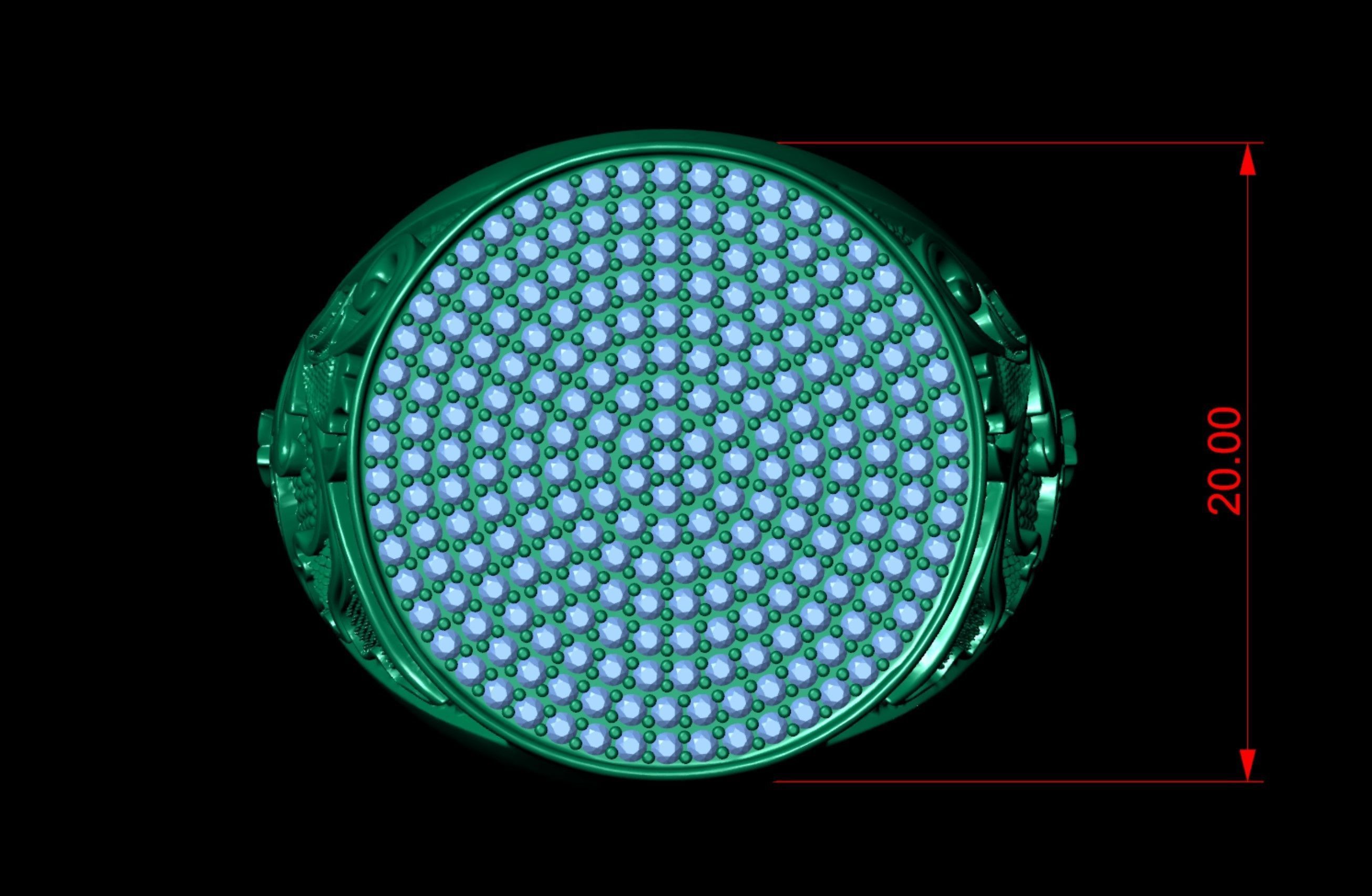 Stylish Filigree Gents Ring  3D print model_11