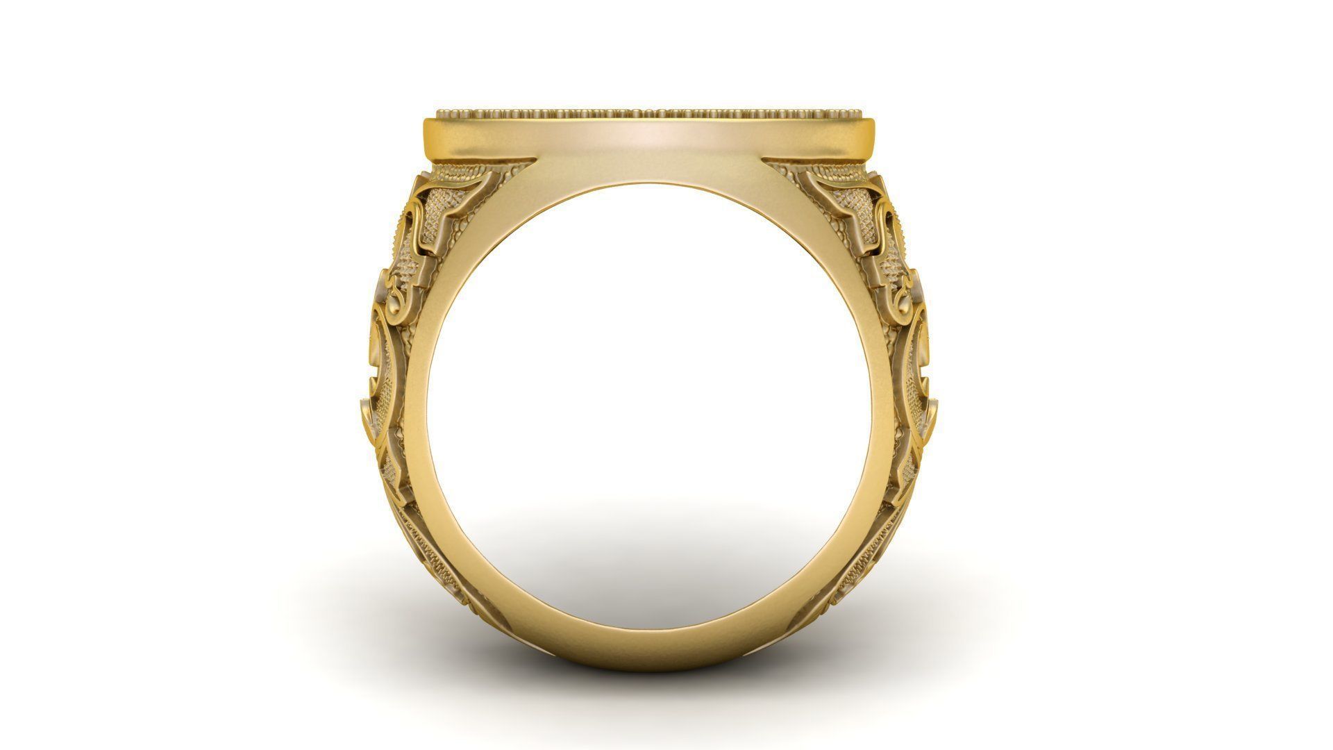 Stylish Filigree Gents Ring  3D print model_4