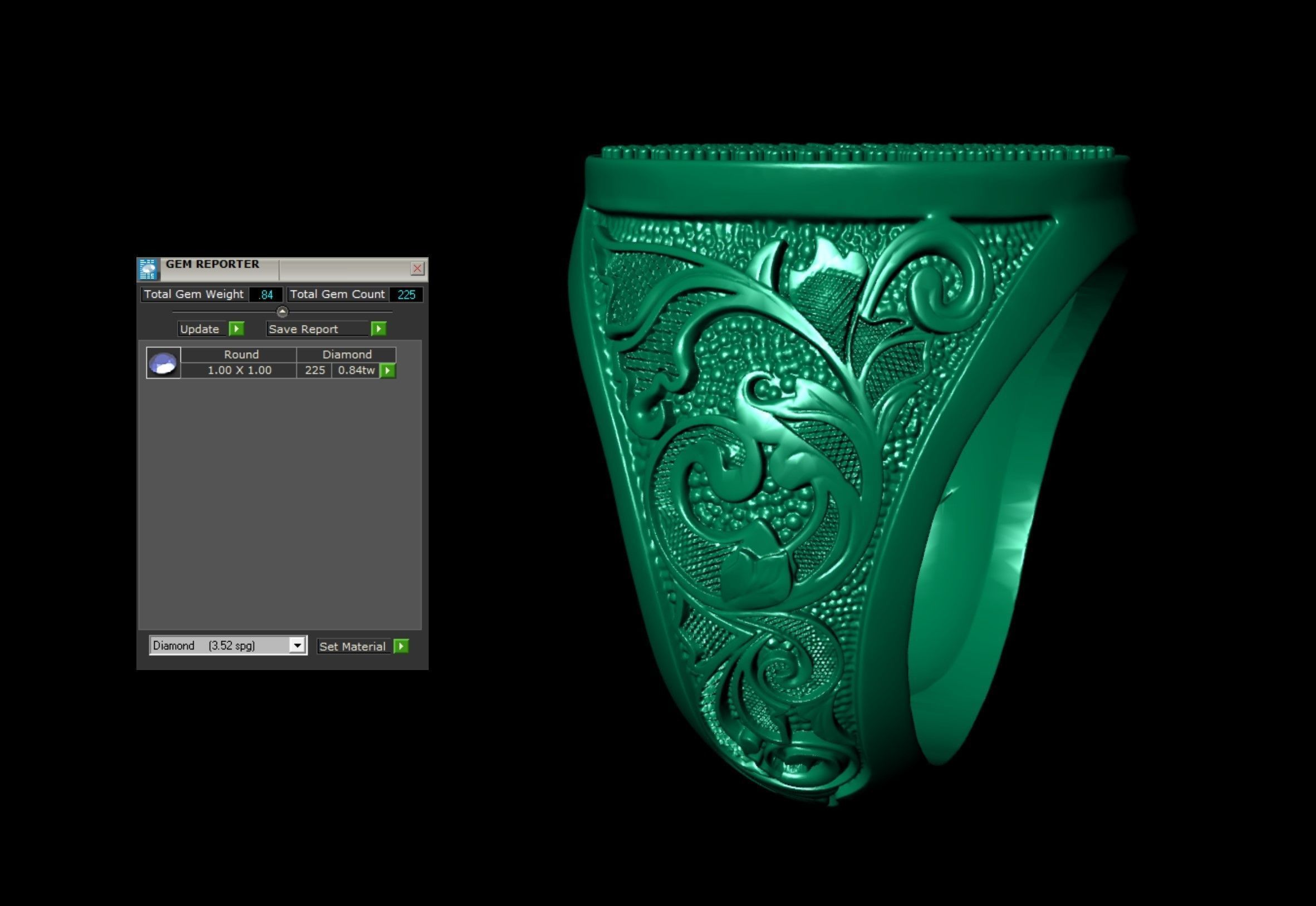 Stylish Filigree Gents Ring  3D print model_8