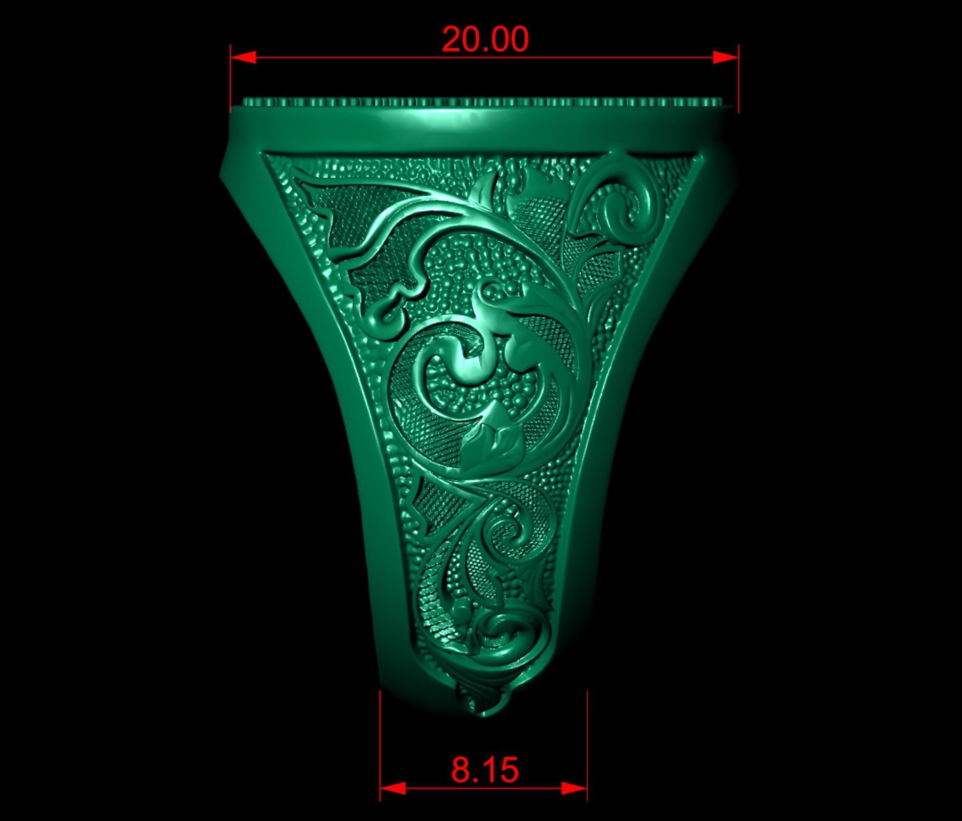 Stylish Filigree Gents Ring  3D print model_13