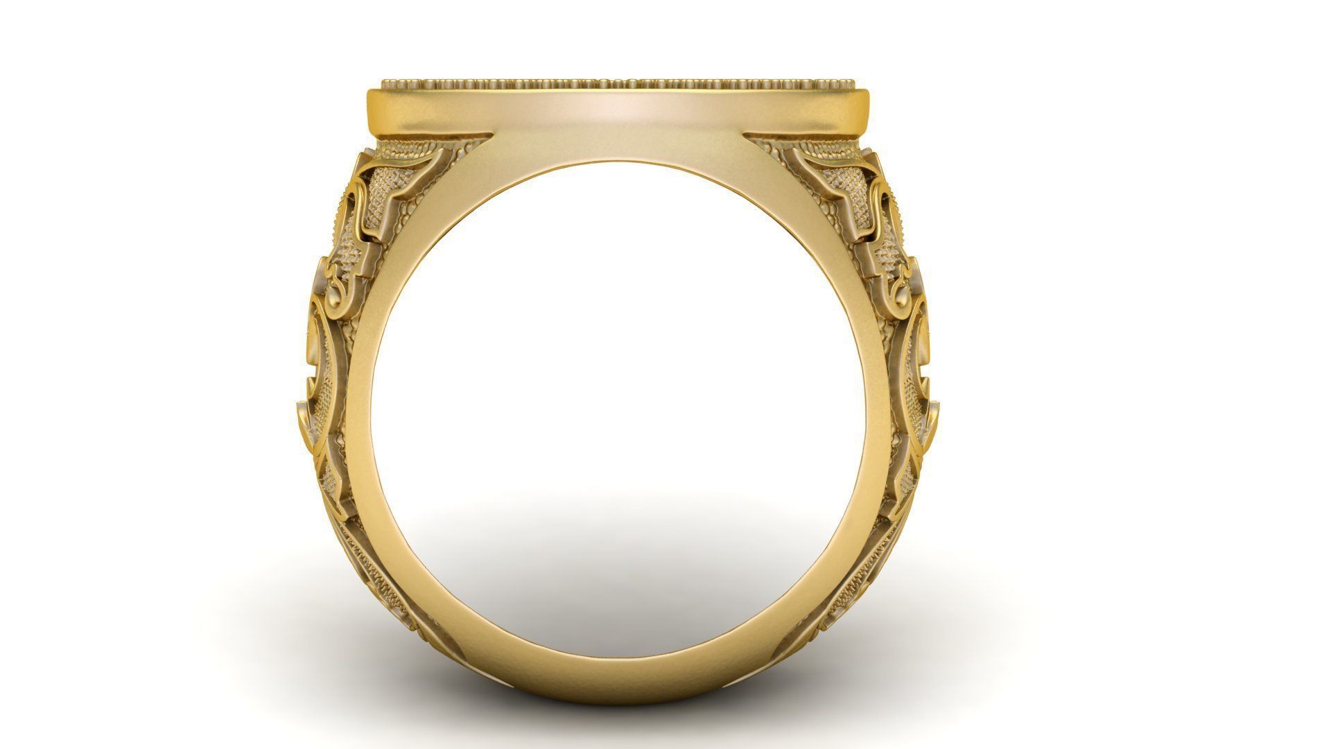 Stylish Filigree Gents Ring  3D print model_6