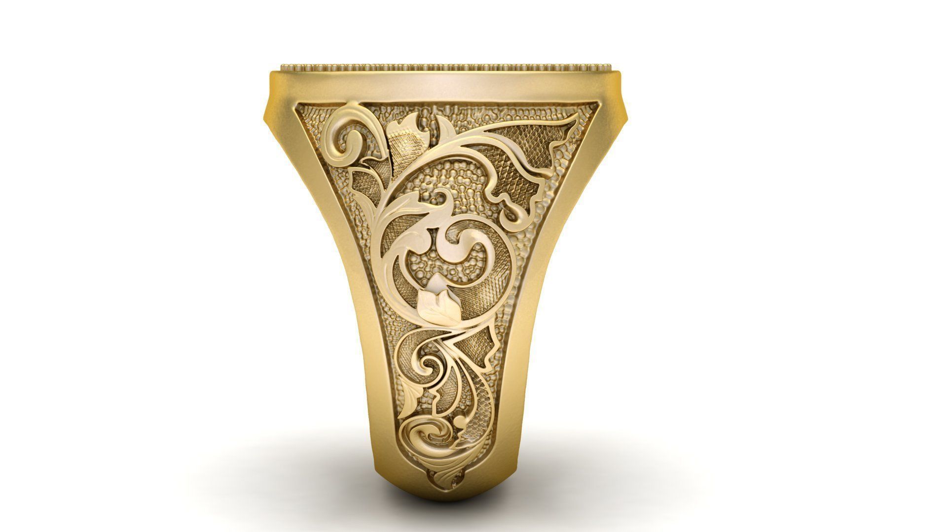 Stylish Filigree Gents Ring  3D print model_5