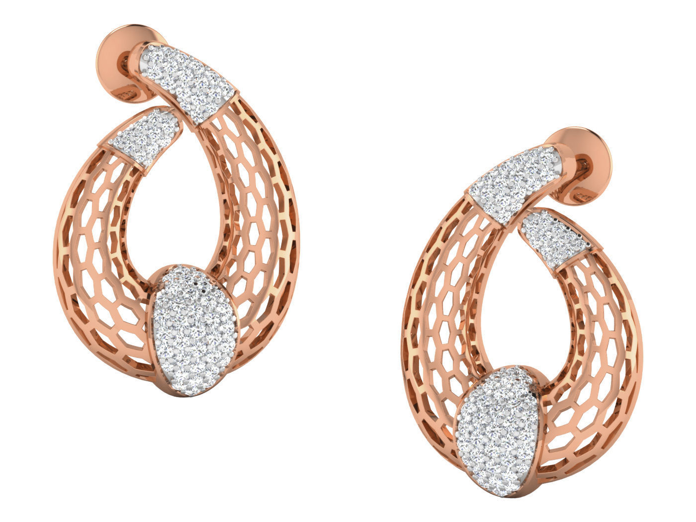 Women pendant-earrings set 3dm stl render detail 3D print model_2