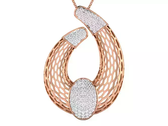 Women pendant-earrings set 3dm stl render detail 3D print model