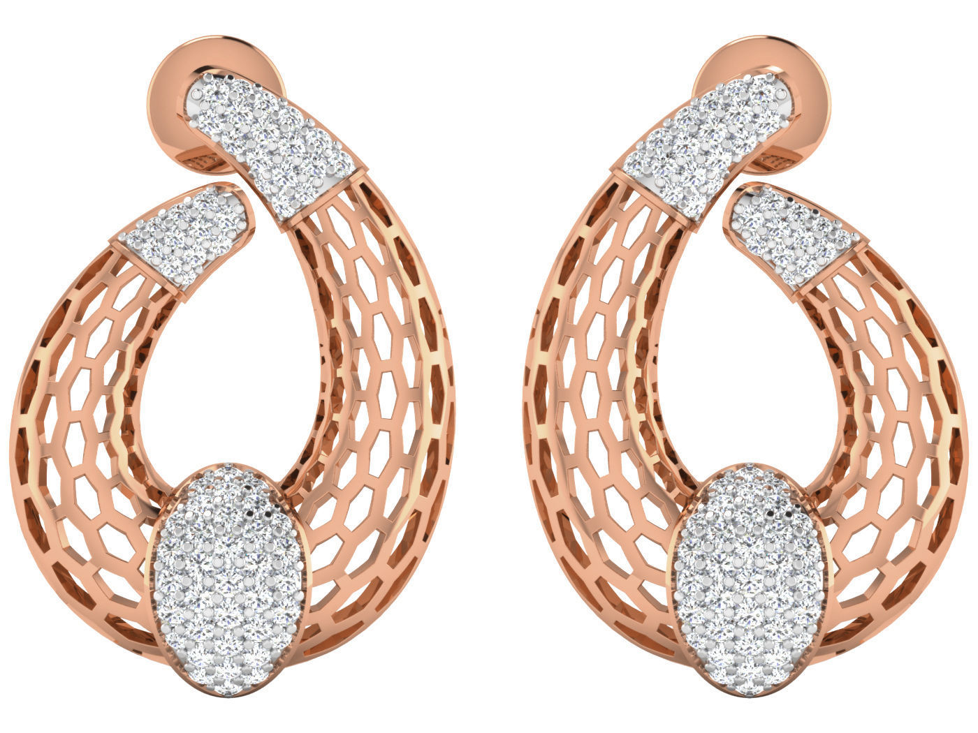 Women pendant-earrings set 3dm stl render detail 3D print model_1