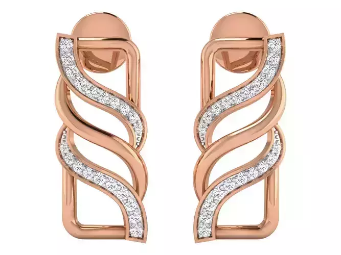 Women earrings 3dm stl render detail