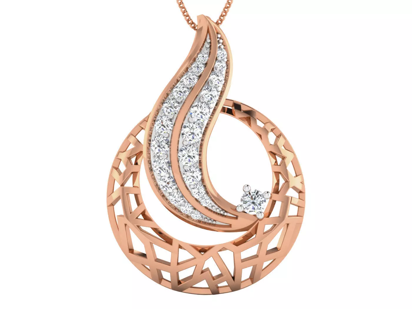 Women pendant-earrings set 3dm stl render detail 3D print model_0