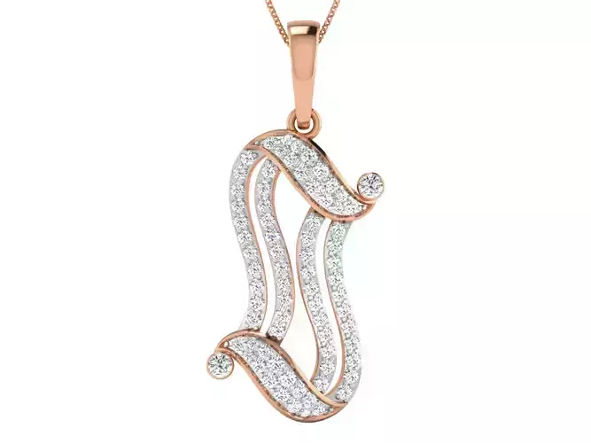 Women pendant-earrings set 3dm stl render detail