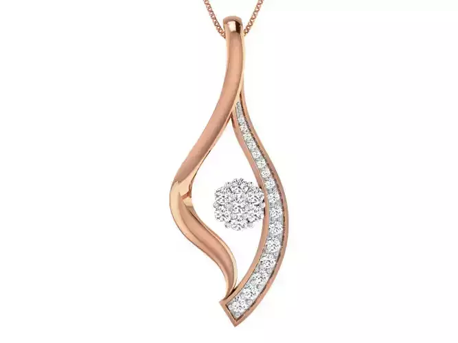 Women pendant-earrings set 3dm stl render detail