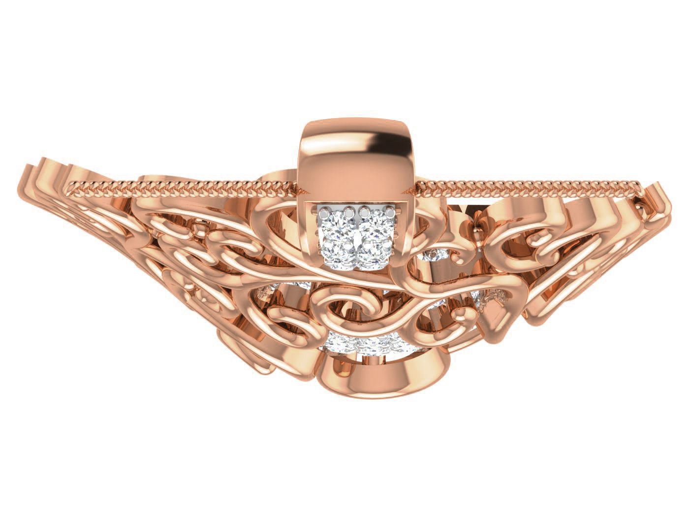 Women pendant-earrings set 3dm stl render detail 3D print model_7