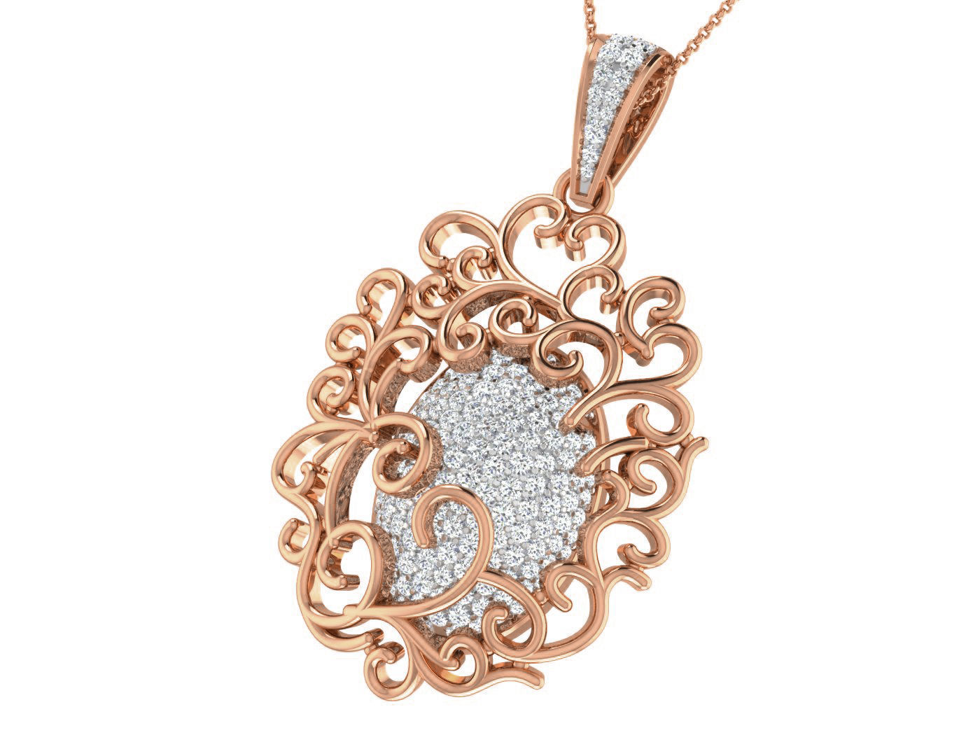 Women pendant-earrings set 3dm stl render detail 3D print model_4