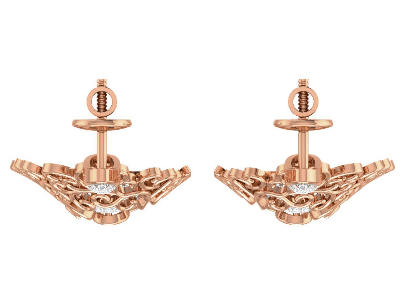 Women pendant-earrings set 3dm stl render detail 3D print model_8