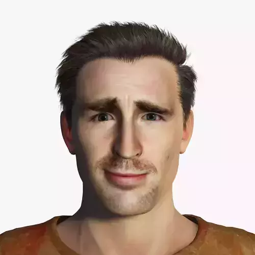 Chris Evans 3D Rigged model ready for animation Low-poly 3D model
