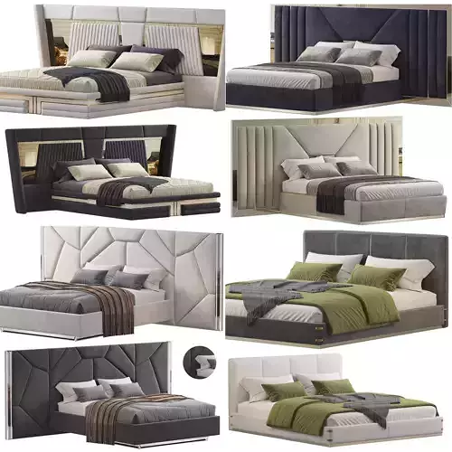 Bed Colection 1 - 4 Items 3D model