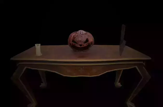 Jack o lantern with brain Low-poly 3D model