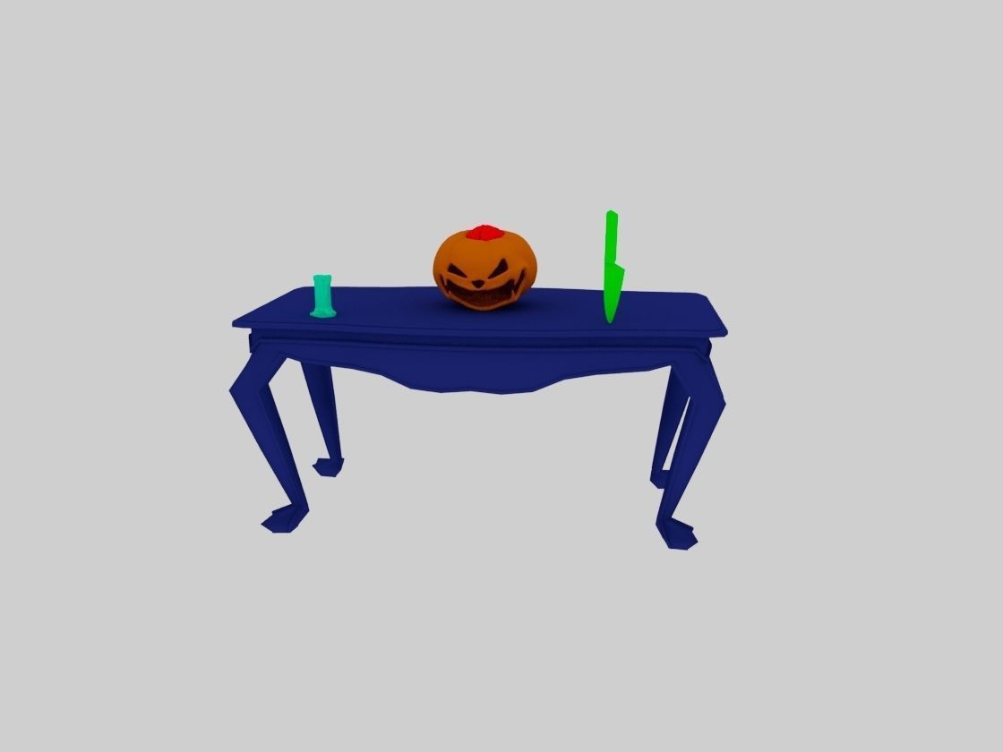 Jack o lantern with brain Low-poly 3D model_21