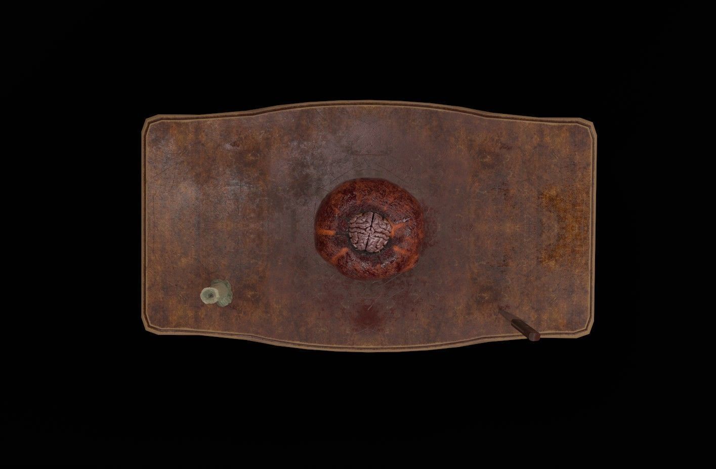 Jack o lantern with brain Low-poly 3D model_9