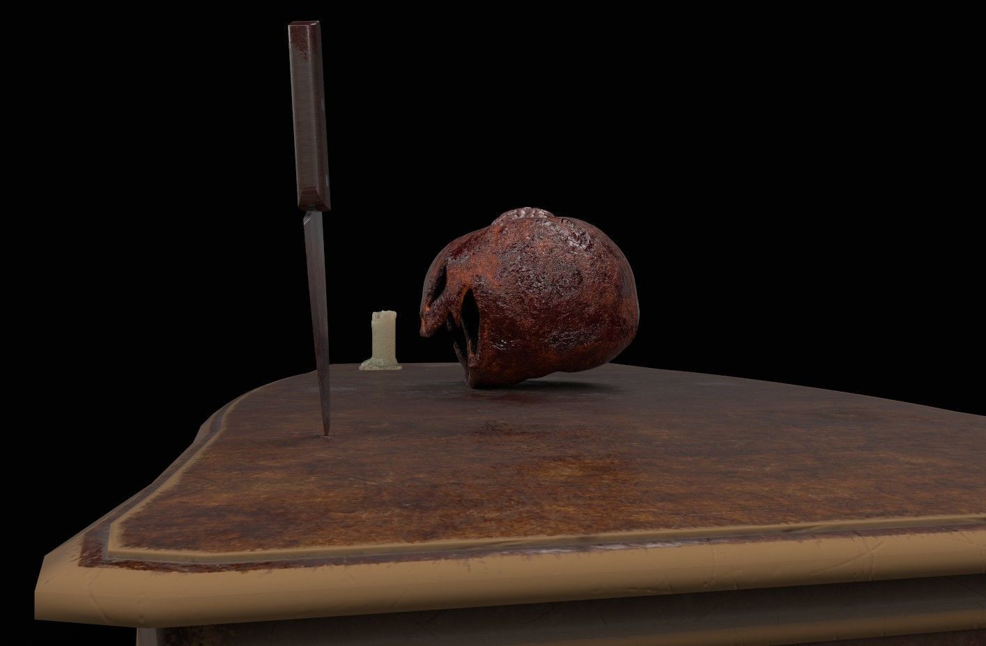 Jack o lantern with brain Low-poly 3D model_14