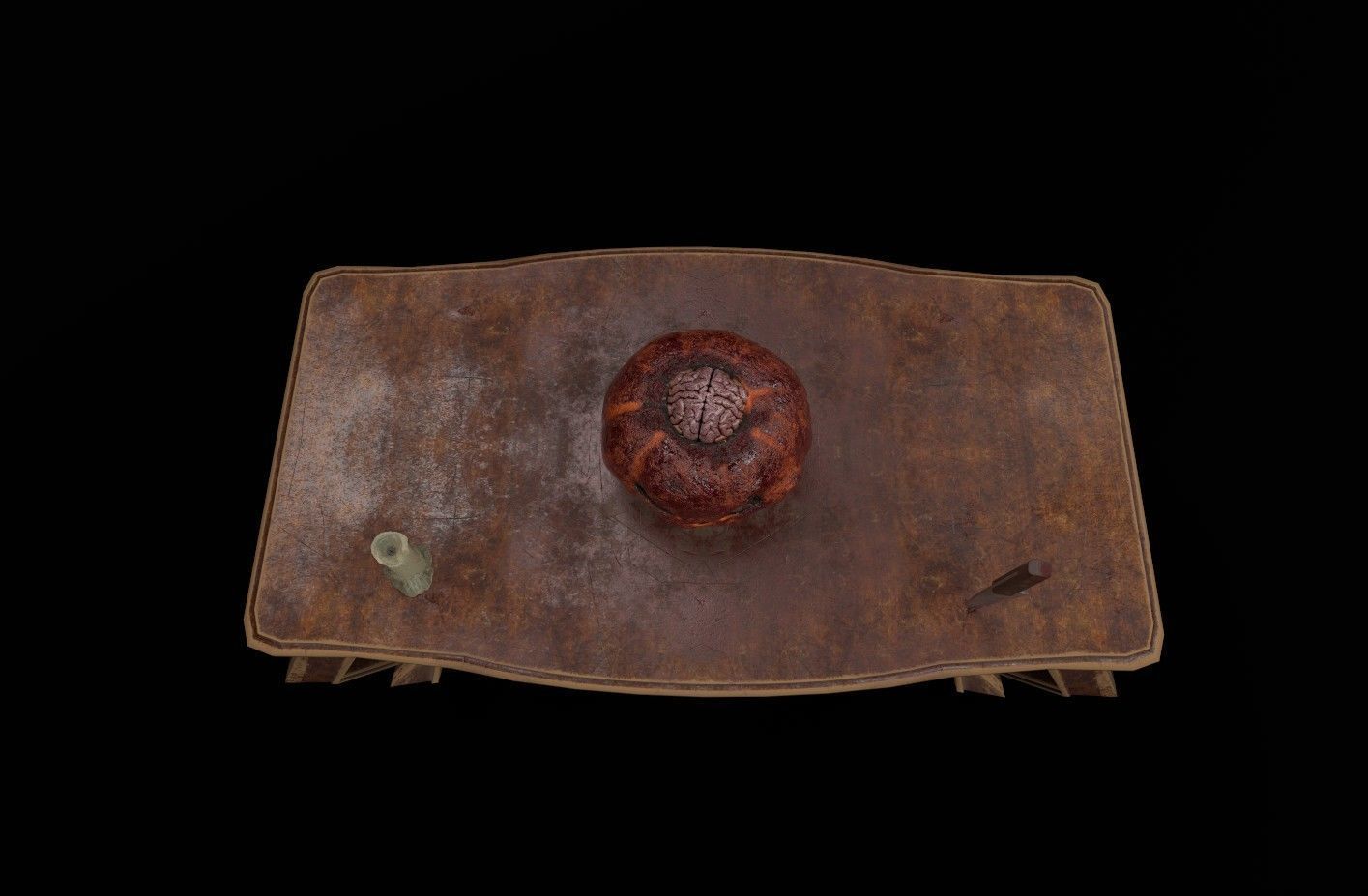 Jack o lantern with brain Low-poly 3D model_8