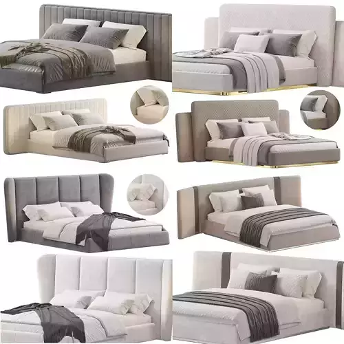 Bed Colection 1 - 4 Items 3D model 3D model 3D model